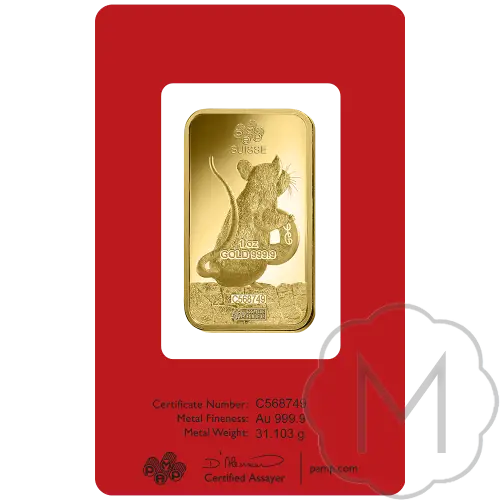 Pamp Suisse Lunar Rat Gold 1 Troy Ounce #4