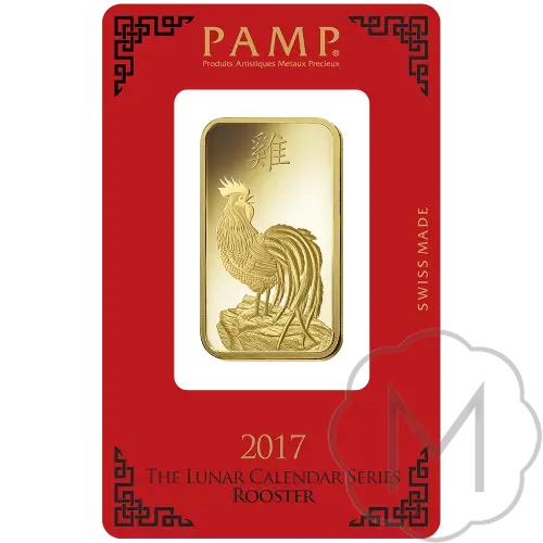 Pamp Suisse Lunar Rooster Gold 1 Troy Ounce #3