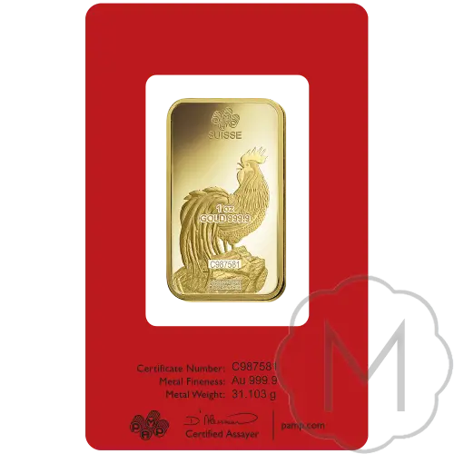 Pamp Suisse Lunar Rooster Gold 1 Troy Ounce #4