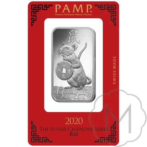 Pamp Suisse Lunar Rat Silver 1 Troy Ounce #3