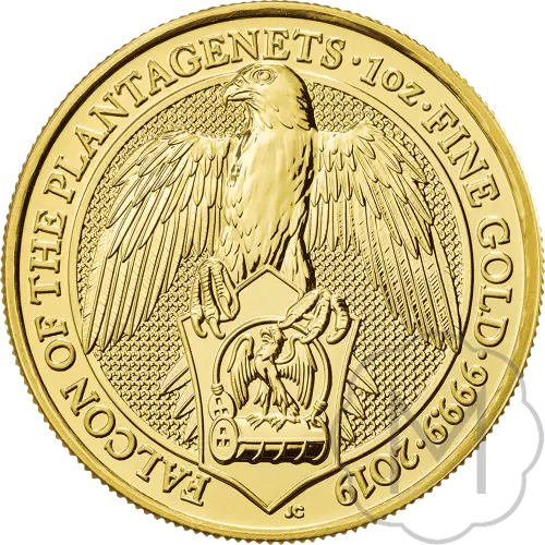 Queens Beasts Falcon Meerjarig Goud 1 Troy Ounce #1