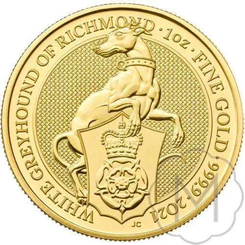 Queens Beasts White Greyhound 2021 Goud 1 Troy Ounce #1