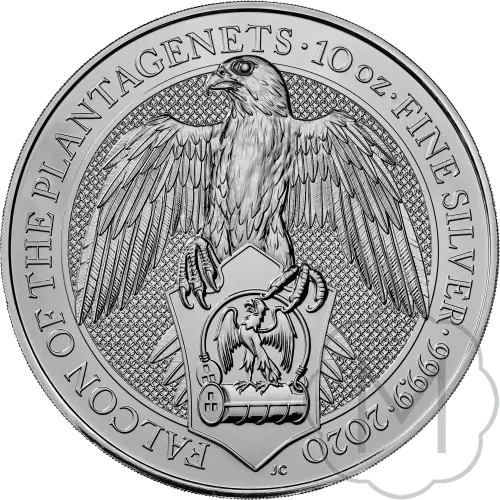 Queens Beasts Falcon Meerjarig Zilver 10 Troy Ounce #1